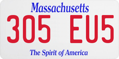MA license plate 305EU5