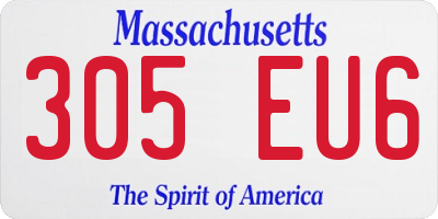 MA license plate 305EU6