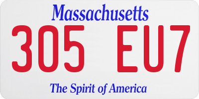 MA license plate 305EU7