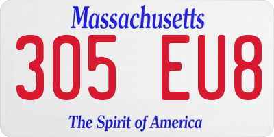 MA license plate 305EU8