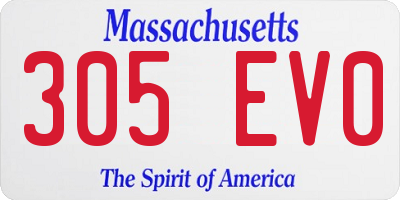 MA license plate 305EV0