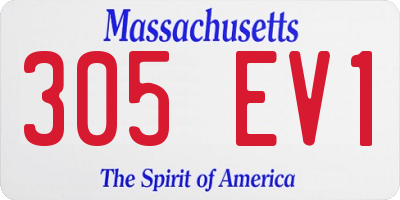 MA license plate 305EV1