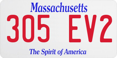 MA license plate 305EV2