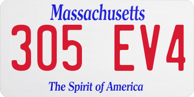 MA license plate 305EV4