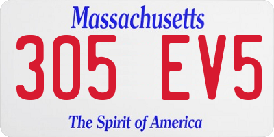 MA license plate 305EV5