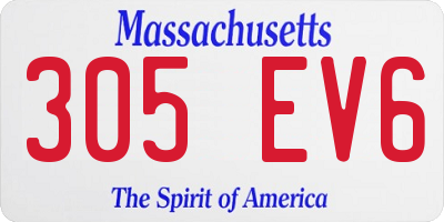 MA license plate 305EV6