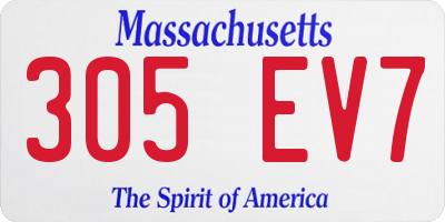 MA license plate 305EV7