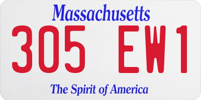 MA license plate 305EW1