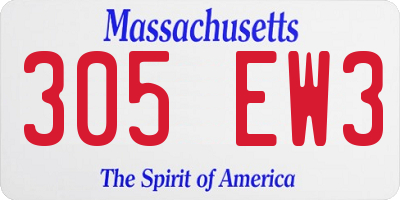 MA license plate 305EW3