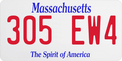 MA license plate 305EW4