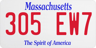 MA license plate 305EW7