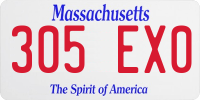 MA license plate 305EX0