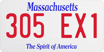 MA license plate 305EX1