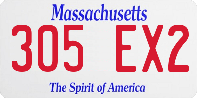MA license plate 305EX2