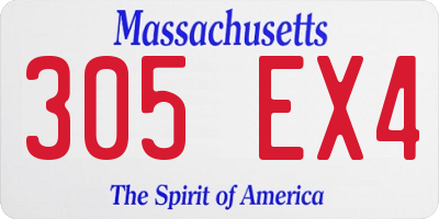 MA license plate 305EX4