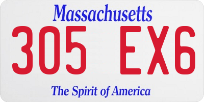 MA license plate 305EX6