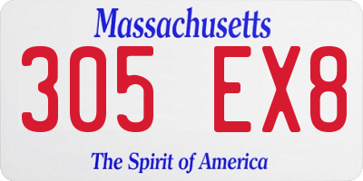 MA license plate 305EX8