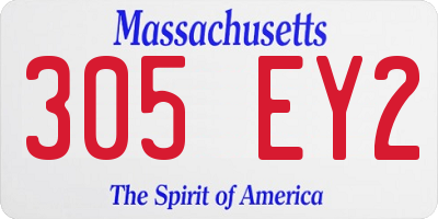 MA license plate 305EY2