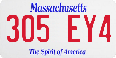 MA license plate 305EY4