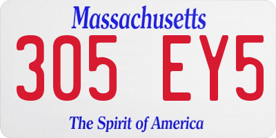MA license plate 305EY5