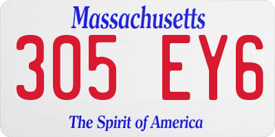 MA license plate 305EY6