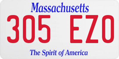 MA license plate 305EZ0