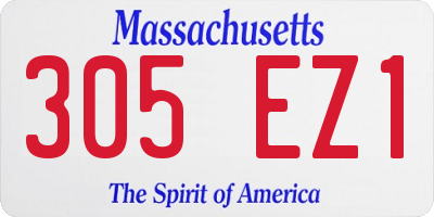 MA license plate 305EZ1