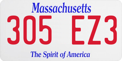 MA license plate 305EZ3