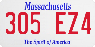 MA license plate 305EZ4
