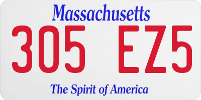 MA license plate 305EZ5