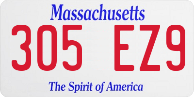 MA license plate 305EZ9