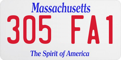 MA license plate 305FA1