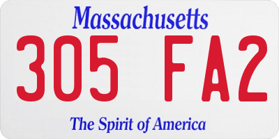 MA license plate 305FA2