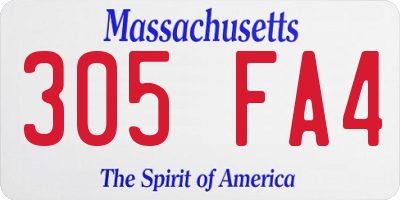 MA license plate 305FA4
