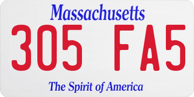 MA license plate 305FA5
