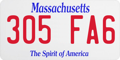 MA license plate 305FA6