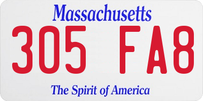 MA license plate 305FA8