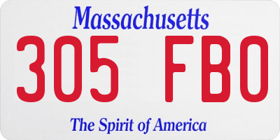 MA license plate 305FB0