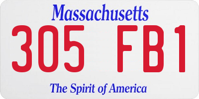 MA license plate 305FB1