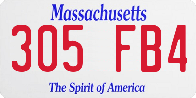 MA license plate 305FB4