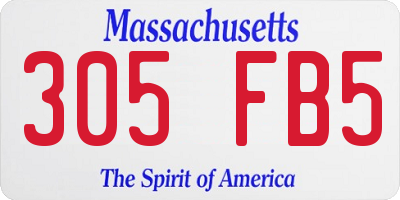 MA license plate 305FB5