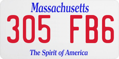MA license plate 305FB6