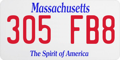 MA license plate 305FB8