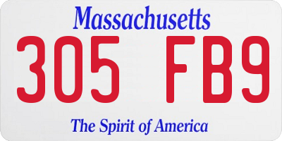 MA license plate 305FB9