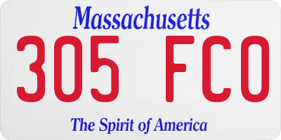 MA license plate 305FC0