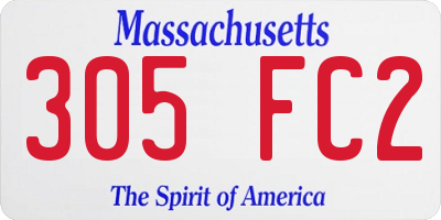 MA license plate 305FC2