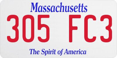 MA license plate 305FC3