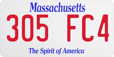 MA license plate 305FC4