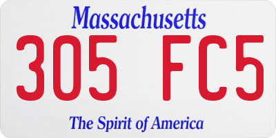 MA license plate 305FC5