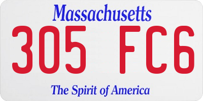 MA license plate 305FC6